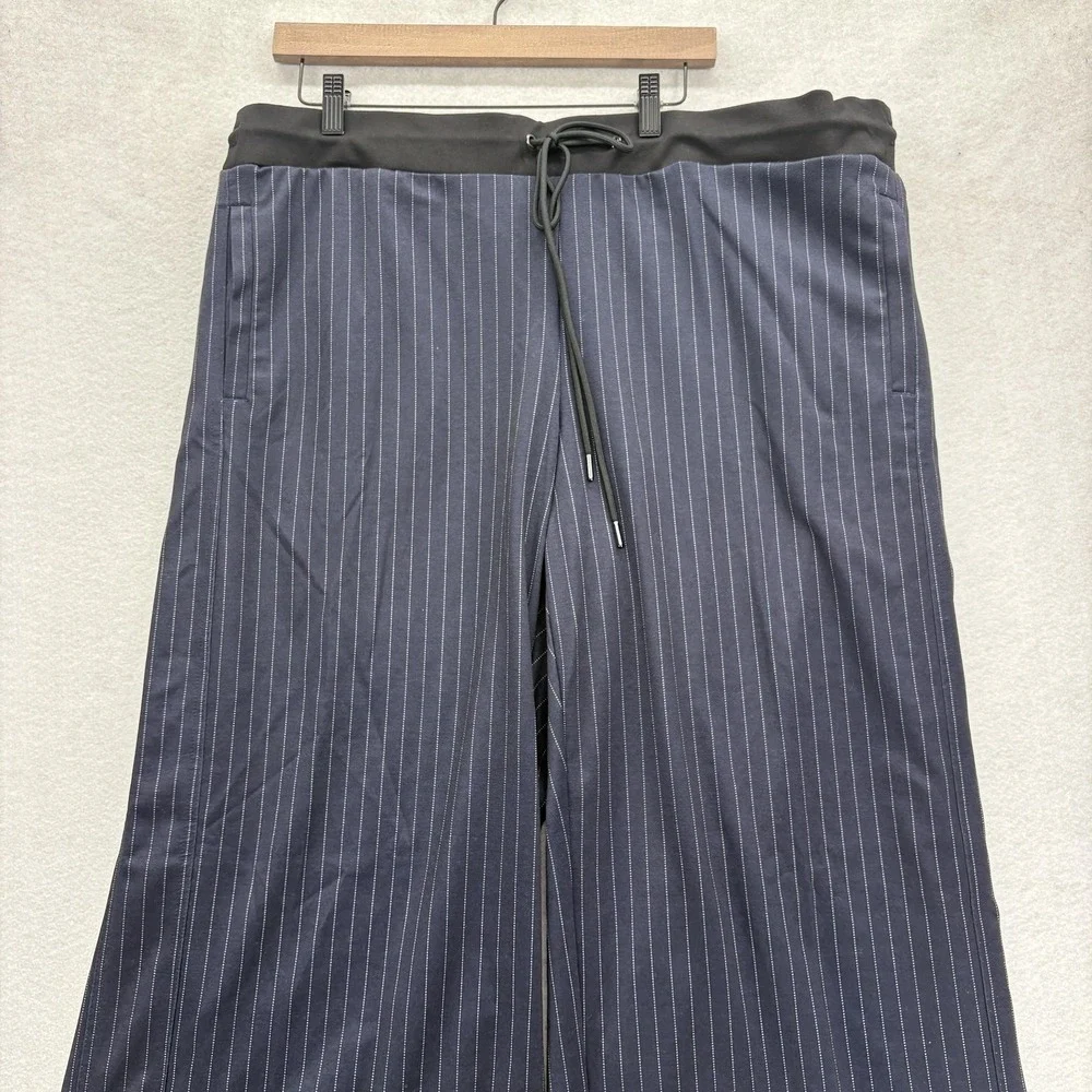 Lane Bryant Ponte Wide Leg Dress Pants Womens 22/24 Blue Pinstripe Stretch NWT